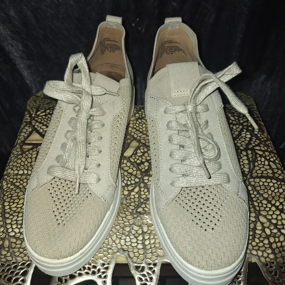 White Mountain Men's Knit Lace-Up Sneakers in Beige